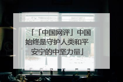 「中国网评」中国始终是守护人类和平安宁的中坚力量