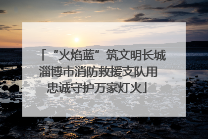 “火焰蓝”筑文明长城 淄博市消防救援支队用忠诚守护万家灯火