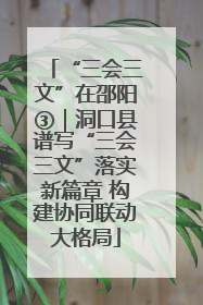 “三会三文”在邵阳③｜洞口县谱写“三会三文”落实新篇章 构建协同联动大格局