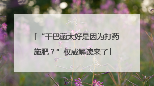 “干巴菌太好是因为打药施肥？”权威解读来了