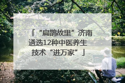 “扁鹊故里”济南遴选12种中医养生技术“进万家”