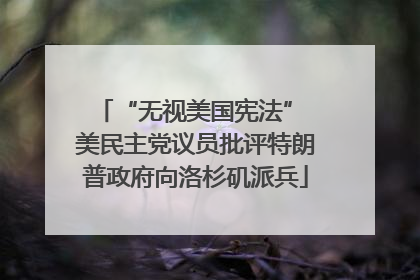 “无视美国宪法” 美民主党议员批评特朗普政府向洛杉矶派兵