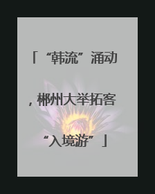 “韩流”涌动，郴州大举拓客“入境游”