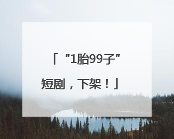 “1胎99子”短剧，下架！