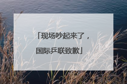 现场吵起来了，国际乒联致歉