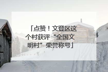 点赞！文登区这个村获评“全国文明村”荣誉称号