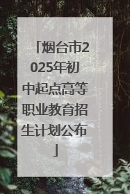 烟台市2025年初中起点高等职业教育招生计划公布