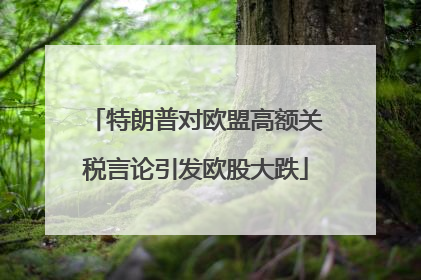 特朗普对欧盟高额关税言论引发欧股大跌