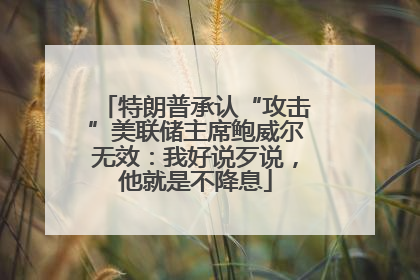 特朗普承认“攻击”美联储主席鲍威尔无效：我好说歹说，他就是不降息