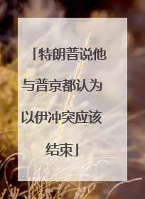 特朗普说他与普京都认为以伊冲突应该结束