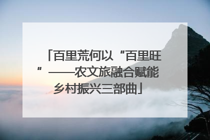 百里荒何以“百里旺”——农文旅融合赋能乡村振兴三部曲