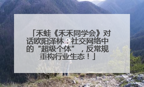 禾蛙《禾禾同学会》对话欧阳泽林：社交网络中的“超级个体”，反常规重构行业生态！