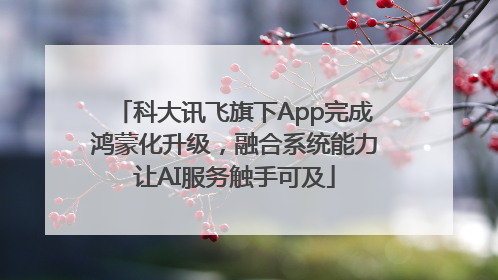 科大讯飞旗下App完成鸿蒙化升级，融合系统能力让AI服务触手可及