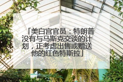 美白宫官员：特朗普没有与马斯克交谈的计划，正考虑出售或赠送他的红色特斯拉