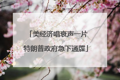 美经济唱衰声一片 特朗普政府急下通牒