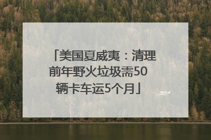 美国夏威夷：清理前年野火垃圾需50辆卡车运5个月