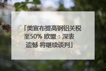 美宣布提高钢铝关税至50% 欧盟：深表遗憾 将继续谈判
