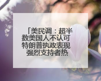 美民调：超半数美国人不认可特朗普执政表现 强烈支持者热情降温