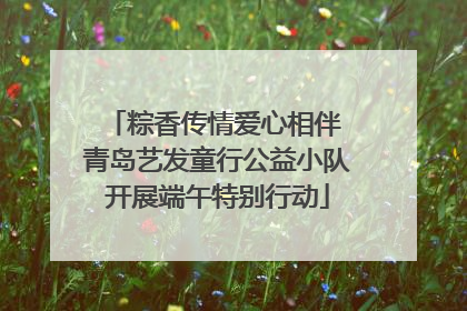 粽香传情爱心相伴 青岛艺发童行公益小队开展端午特别行动