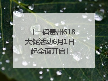 一码贵州618大促活动6月1日起全面开启