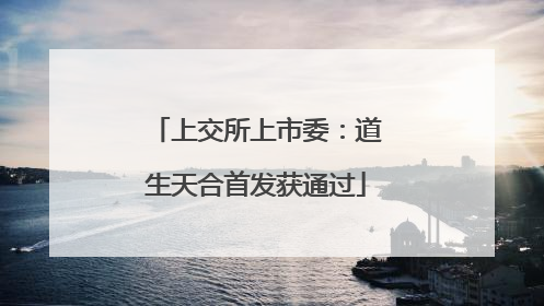 上交所上市委：道生天合首发获通过