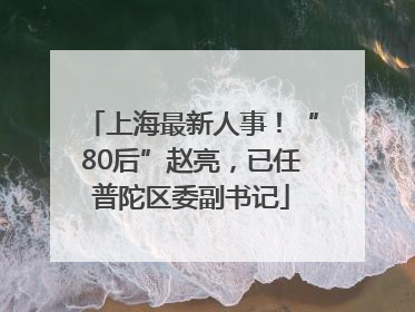 上海最新人事！“80后”赵亮，已任普陀区委副书记