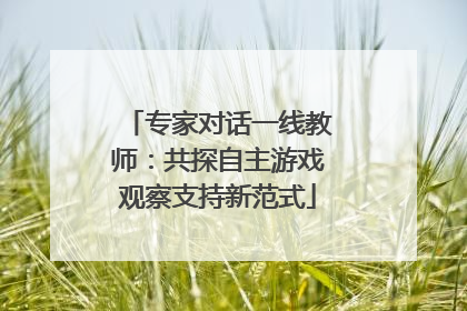 专家对话一线教师：共探自主游戏观察支持新范式