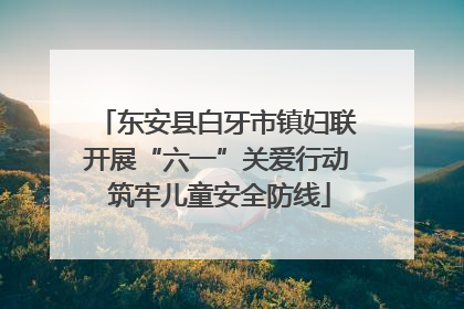 东安县白牙市镇妇联开展“六一”关爱行动 筑牢儿童安全防线