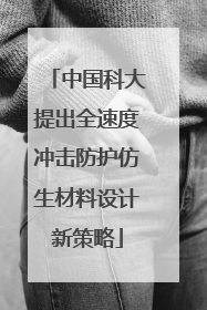 中国科大提出全速度冲击防护仿生材料设计新策略