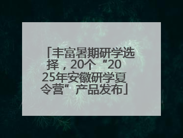 丰富暑期研学选择，20个“2025年安徽研学夏令营”产品发布