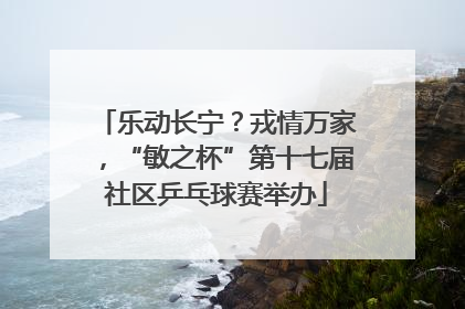 乐动长宁？戎情万家，“敏之杯”第十七届社区乒乓球赛举办