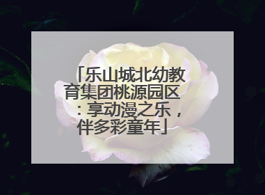 乐山城北幼教育集团桃源园区：享动漫之乐，伴多彩童年
