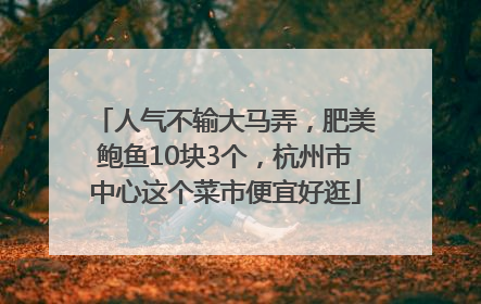 人气不输大马弄，肥美鲍鱼10块3个，杭州市中心这个菜市便宜好逛
