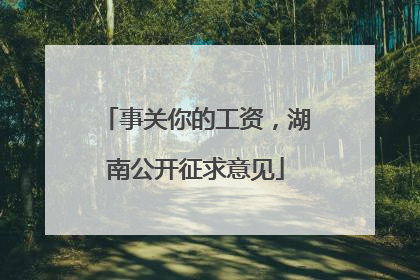 事关你的工资，湖南公开征求意见
