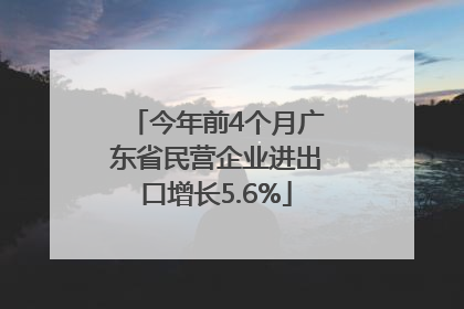 今年前4个月广东省民营企业进出口增长5.6%