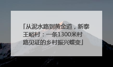 从泥水路到黄金道，新泰王峪村：一条1300米村路见证的乡村振兴蝶变