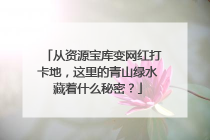 从资源宝库变网红打卡地，这里的青山绿水藏着什么秘密？