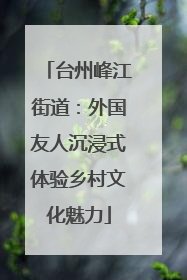 台州峰江街道：外国友人沉浸式体验乡村文化魅力