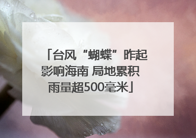 台风“蝴蝶”昨起影响海南 局地累积雨量超500毫米