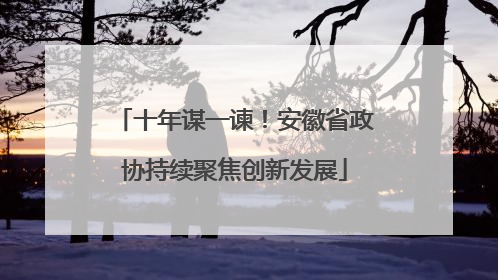十年谋一谏！安徽省政协持续聚焦创新发展