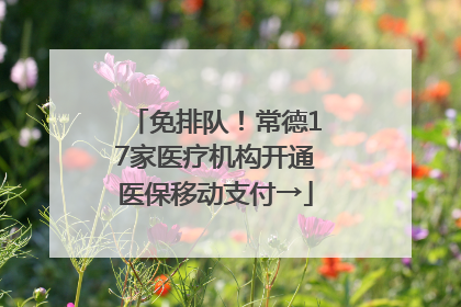 免排队！常德17家医疗机构开通医保移动支付→