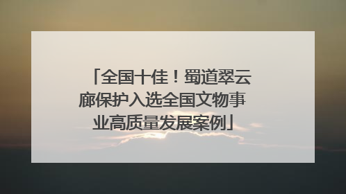 全国十佳！蜀道翠云廊保护入选全国文物事业高质量发展案例
