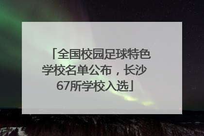 全国校园足球特色学校名单公布，长沙67所学校入选