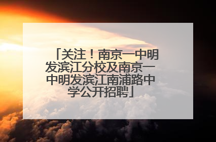 关注！南京一中明发滨江分校及南京一中明发滨江南浦路中学公开招聘