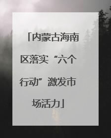 内蒙古海南区落实“六个行动”激发市场活力