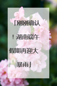 刚刚确认！湖南端午假期再迎大暴雨
