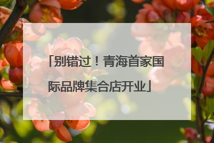 别错过！青海首家国际品牌集合店开业