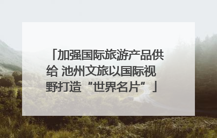 加强国际旅游产品供给 池州文旅以国际视野打造“世界名片”