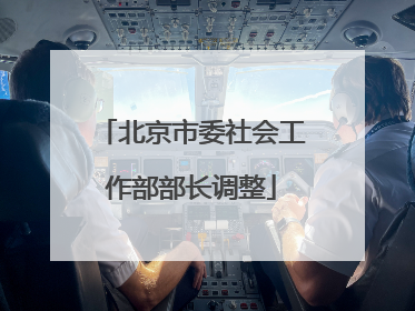 北京市委社会工作部部长调整