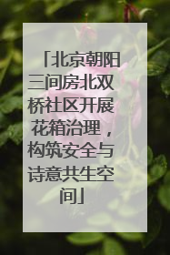 北京朝阳三间房北双桥社区开展花箱治理，构筑安全与诗意共生空间